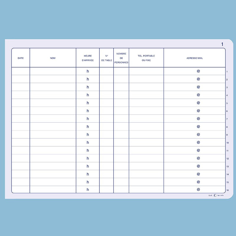 Registre suivi des contacts et rappels