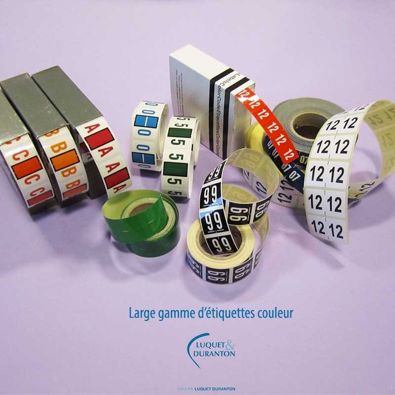 Étiquettes adhésives couleurs