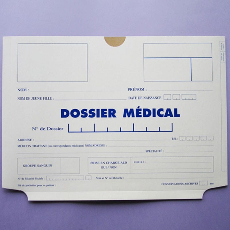 Pochettes archives pour dossier médical formats standards