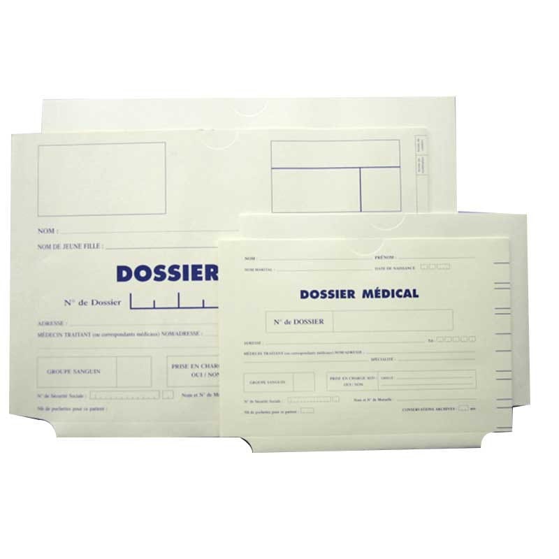 Pochettes archives pour dossier médical formats standards