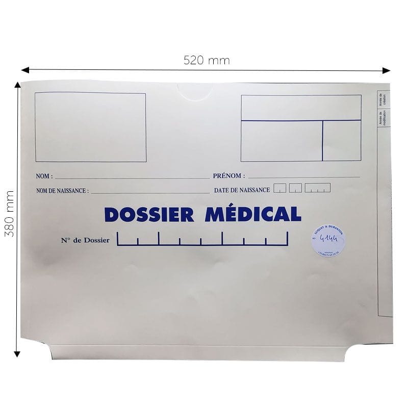 Pochettes archives pour dossier médical formats standards