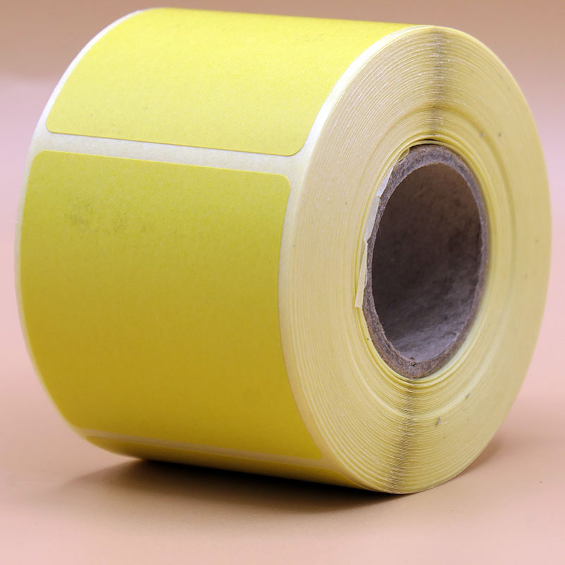 Bobine 400 étiquettes Vélin enlevables jaune 40x40 mm