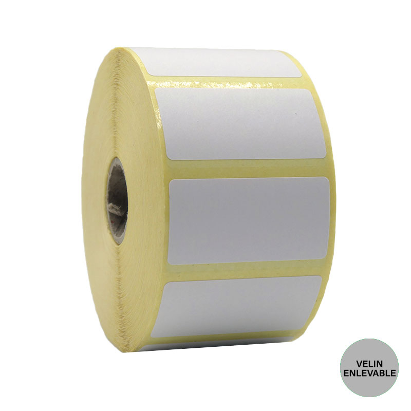 Bobine 2000 étiquettes 52x26 mm vélin enlevable