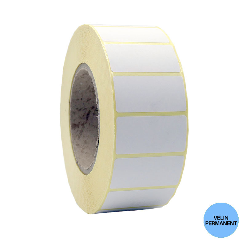 Bobine 3000 étiquettes 51x25 mm vélin permanent