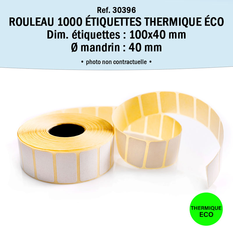 Bobine 1000 étiquettes 100x40 mm Thermique Eco