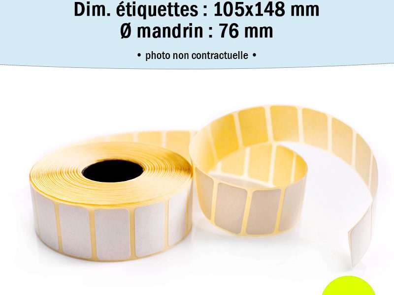Bobine 1100 étiquettes 105x148 mm thermique TOP