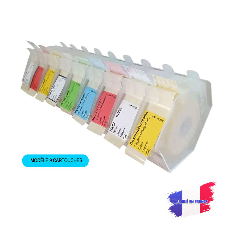 Solubox : support pour cartouches distributrices d'étiquettes seringues de 28x40 mm
