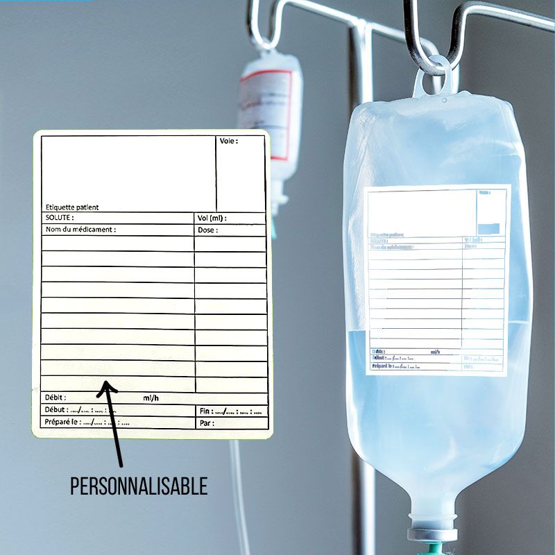 Étiquettes pour perfusion et patient en rouleau