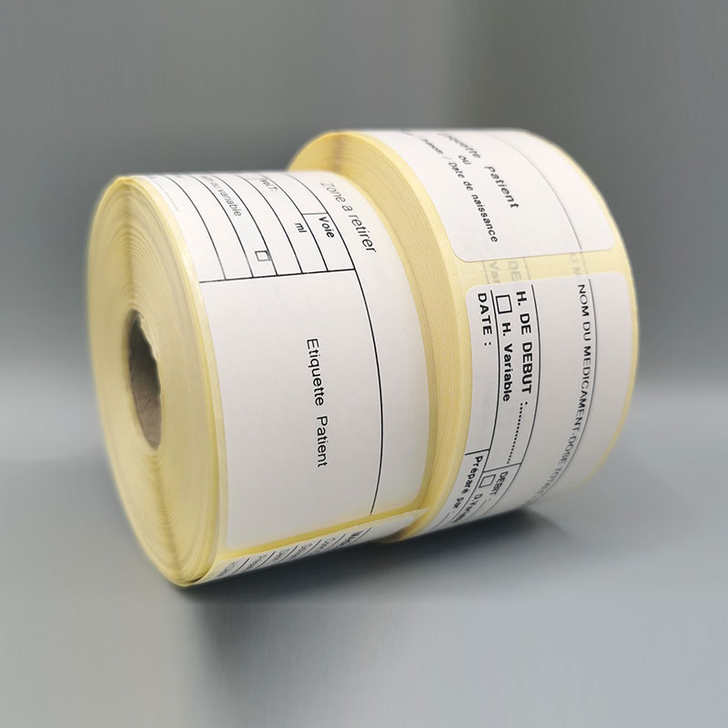 Etiquettes pousse-seringue 130x40 mm avec bande transparente