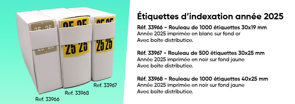 Etiquettes d'indexation 2025 pour l'archivage