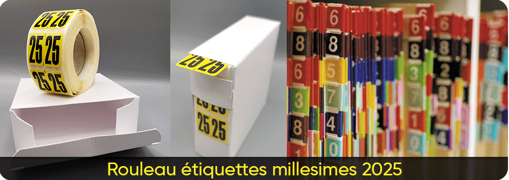 Étiquettes adhésive archivage année 2025