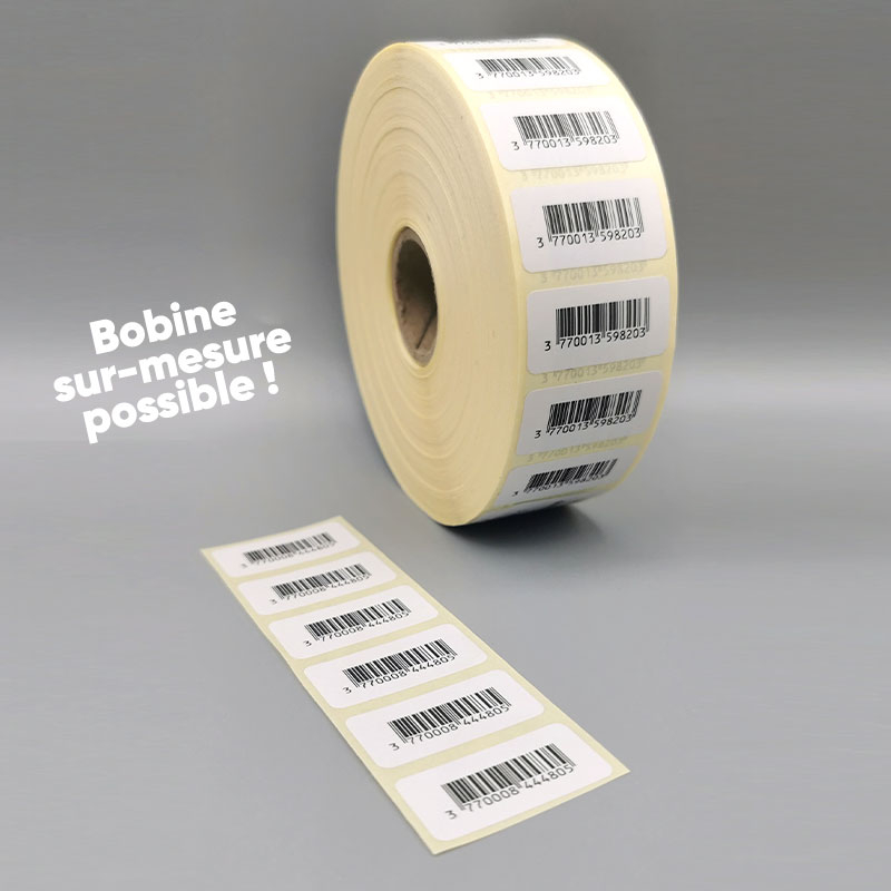 Bobine 3000 étiquettes code barre 30x15 mm