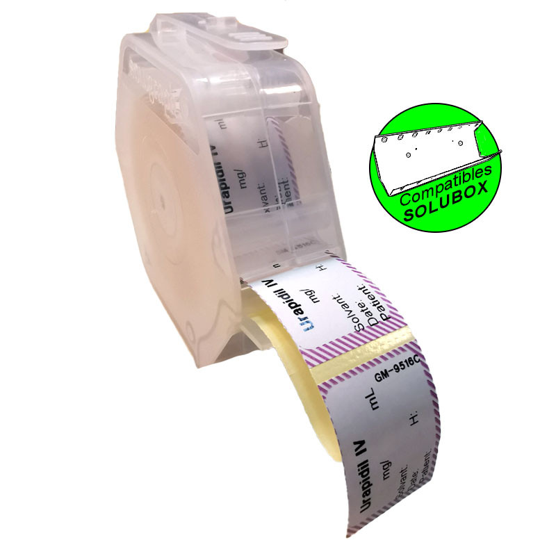 Cartouche distributrice recyclable d'étiquettes Solubox