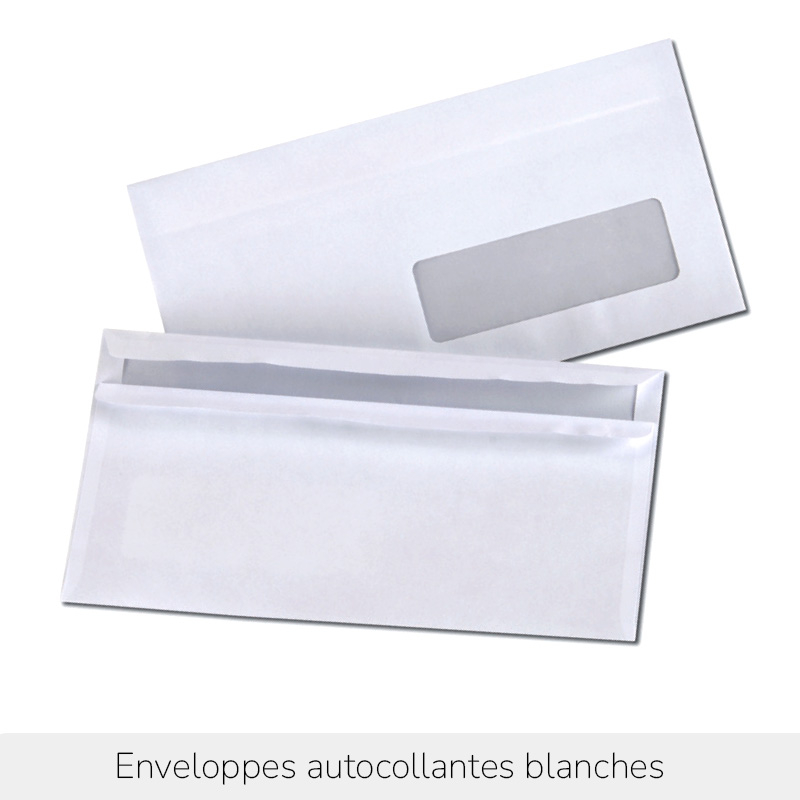 Enveloppes autocollantes blanches