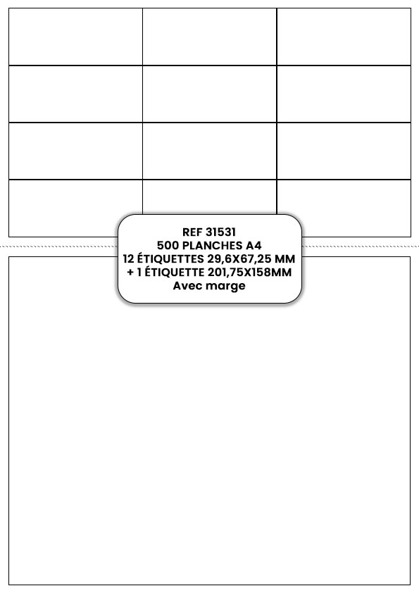 planches étiquettes pour imprimante jet d'encre et laser