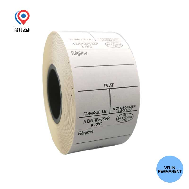Bobine de 500 étiquettes adhésives 30x36 mm pour pistolet d'étiquetage