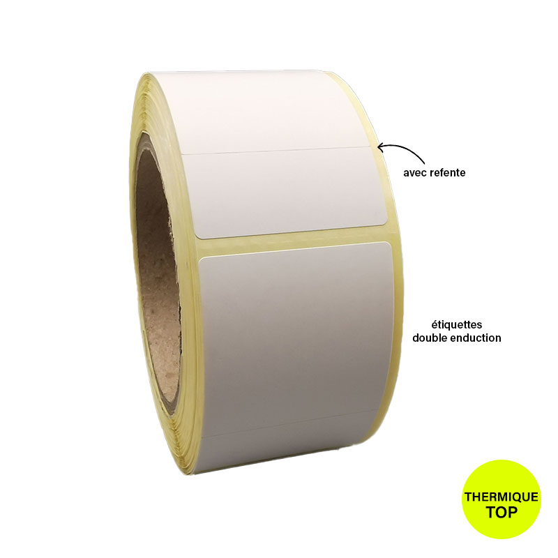 Bobine 1500 étiquettes 50x72 mm double enduction thermique TOP