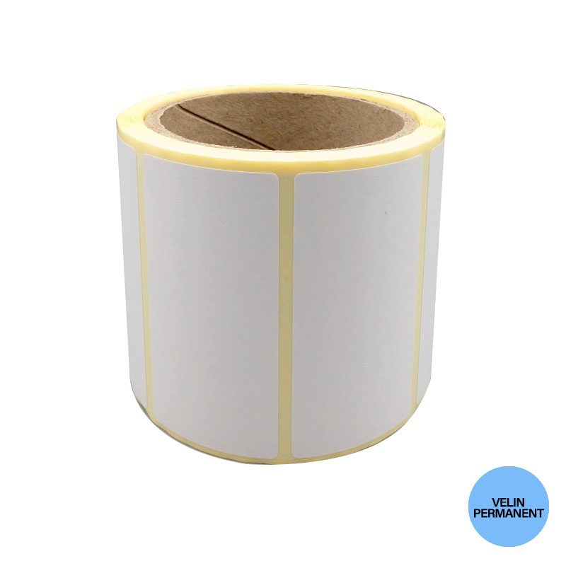 Bobine 400 étiquettes vélin 75x40 mm