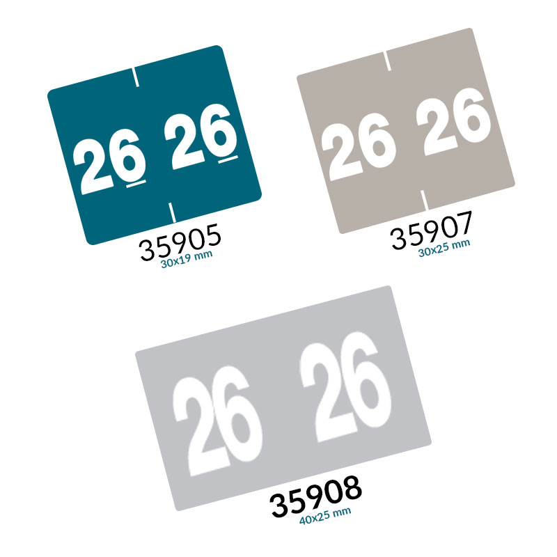Étiquettes millésimes 2026 + boîte distributrice