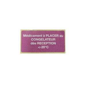 Bobine 1000 étiquettes 60x30 mm "médicament à placer au congélateur"