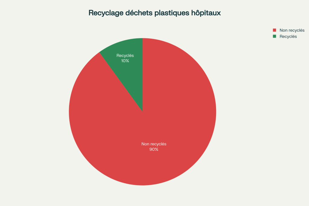 Graphique recyclage déchets platiques hôpitaux