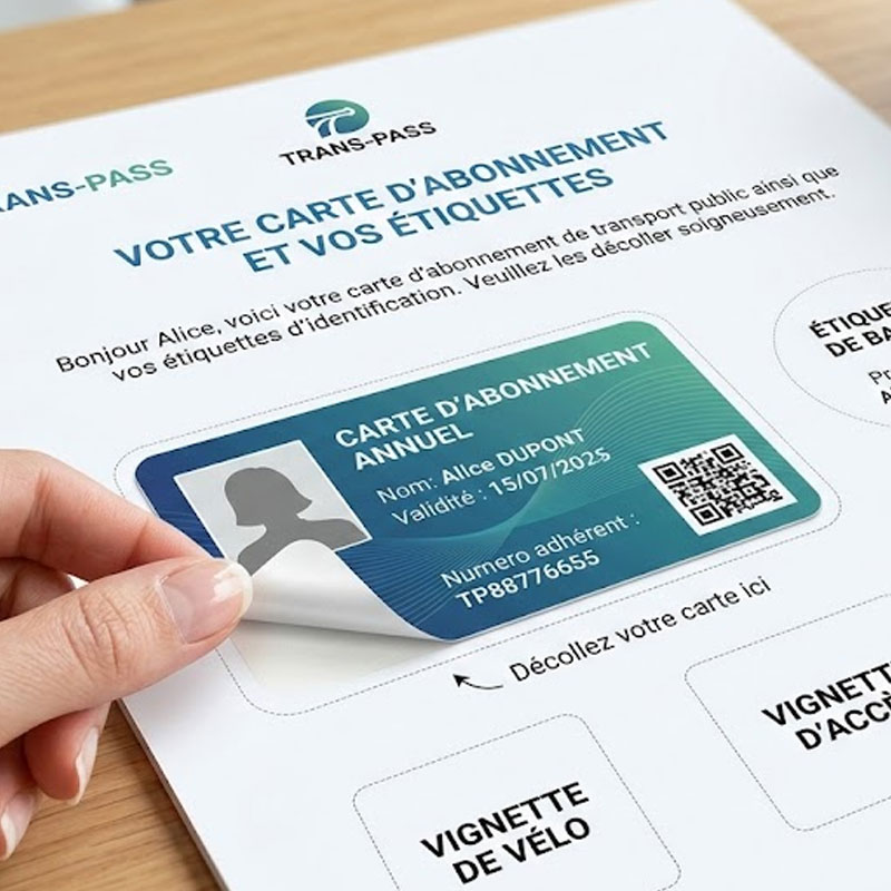 étiquettes intégrées et prédécoupées