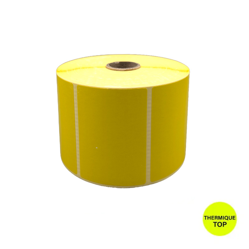 rouleau étiquettes jaunes